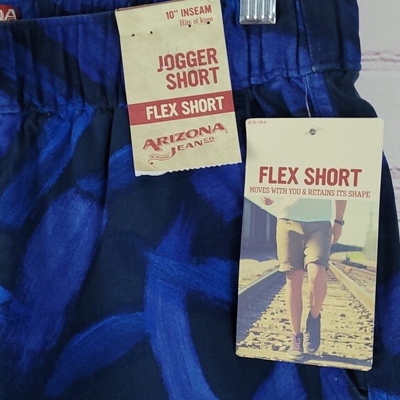 Flex Jogger Shorts Size 30 Blue Navy Paintbrush ARIZONA JEANS CO. NWT - Picture 4 of 8